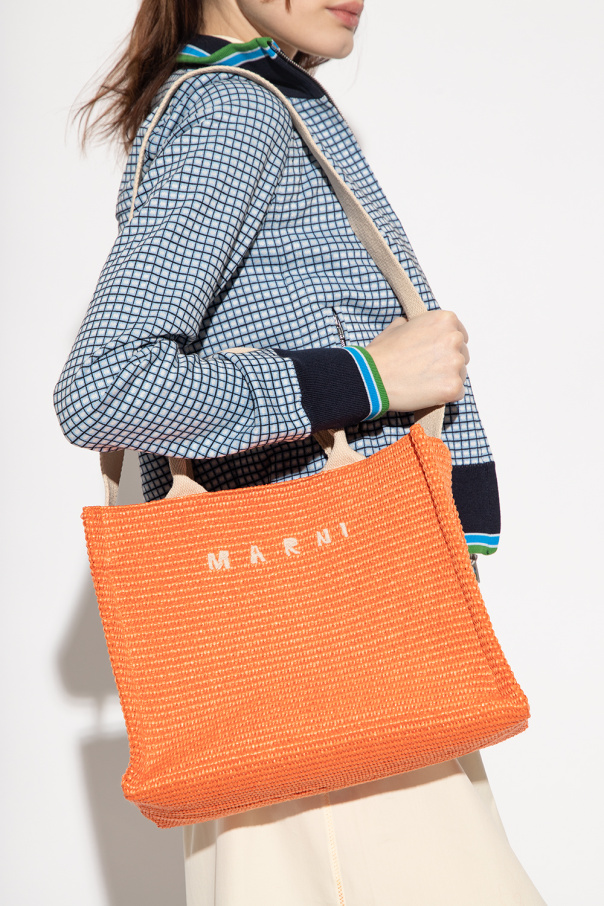 Orange Shopper bag with logo Marni - Vitkac HK